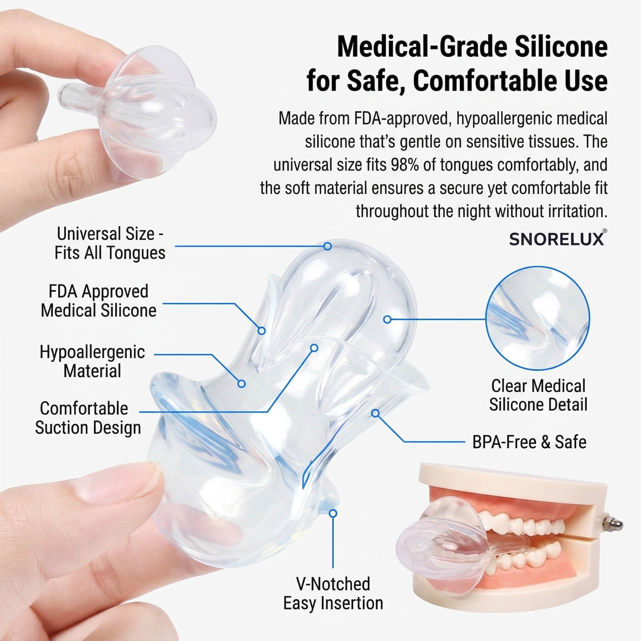 Anti-Snoring Tongue Device